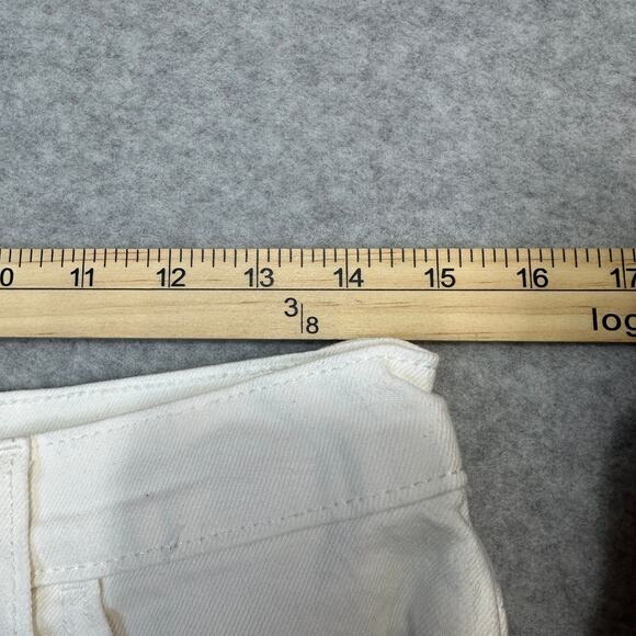 Universal Thread Jean Shorts WMNS 8R Highest Rise Shortie White Frayed Hem Denim - Picture 9 of 11